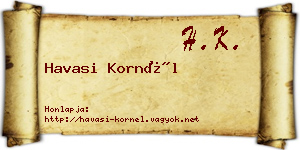 Havasi Kornél névjegykártya