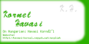kornel havasi business card
